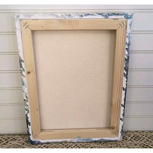 SET/2 Coastal Waves Flow Fluid Art, Hand Painted, Swipe and Spin Abstract, EUC - Picture 7 of 16